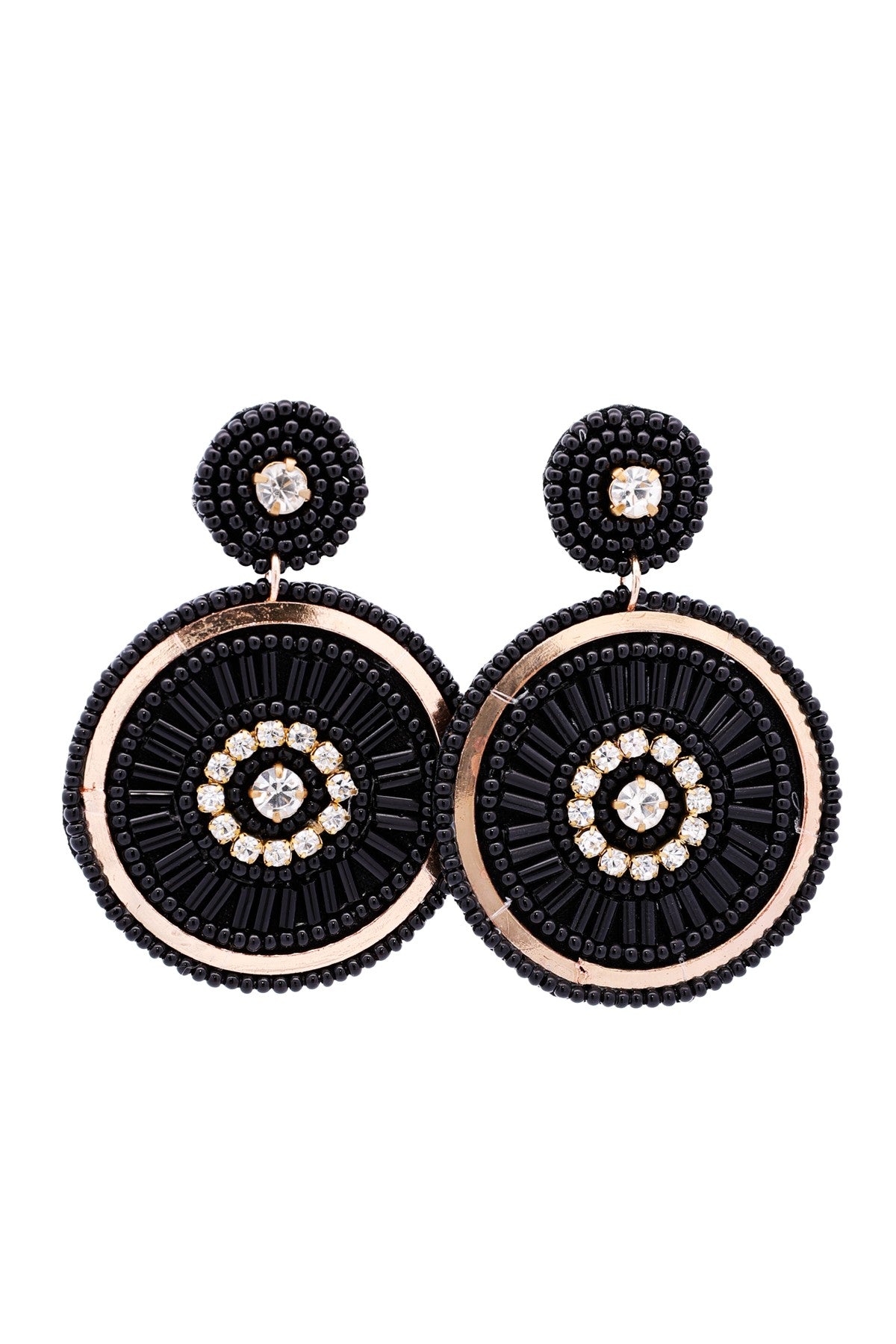 Seed Bead Disc Drop Earrings