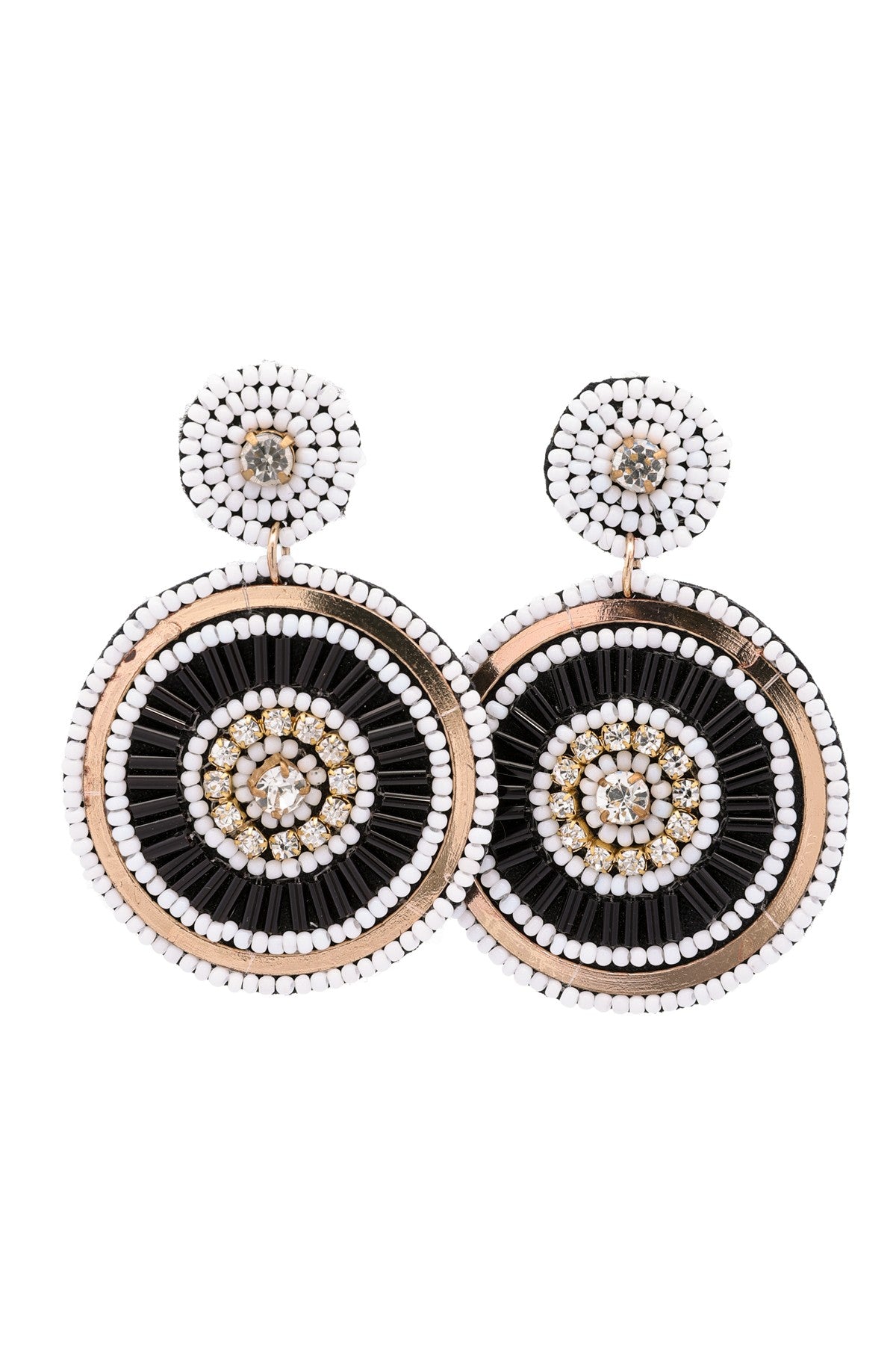 Seed Bead Disc Drop Earrings