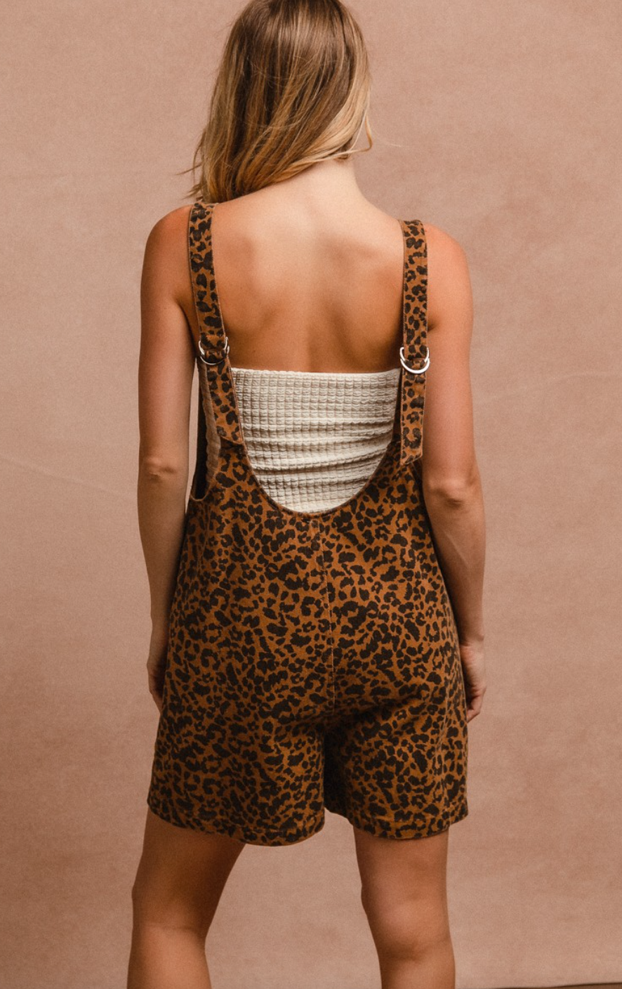 Leopard Denim Romper