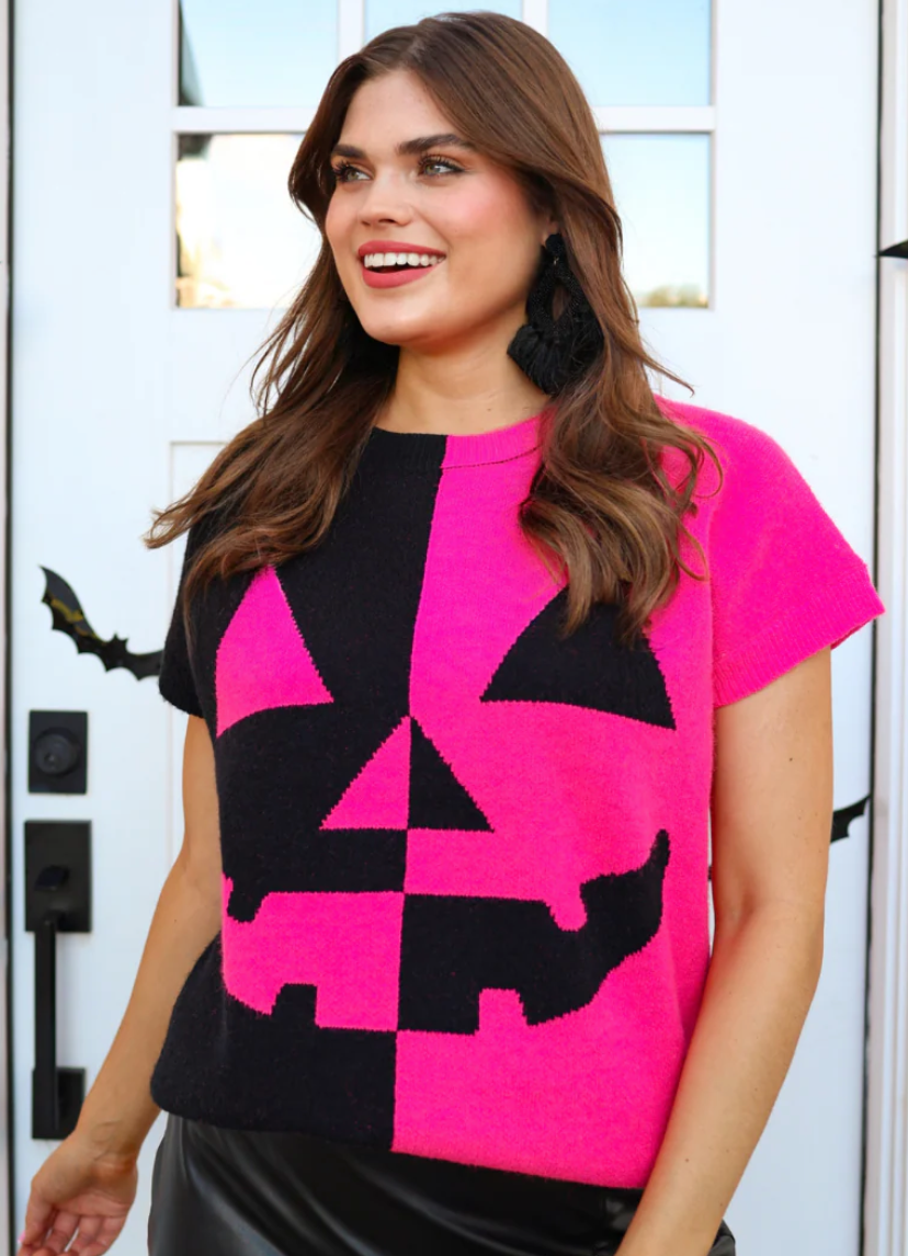 π Pink Pumpkin Sweater β Spooky Chic