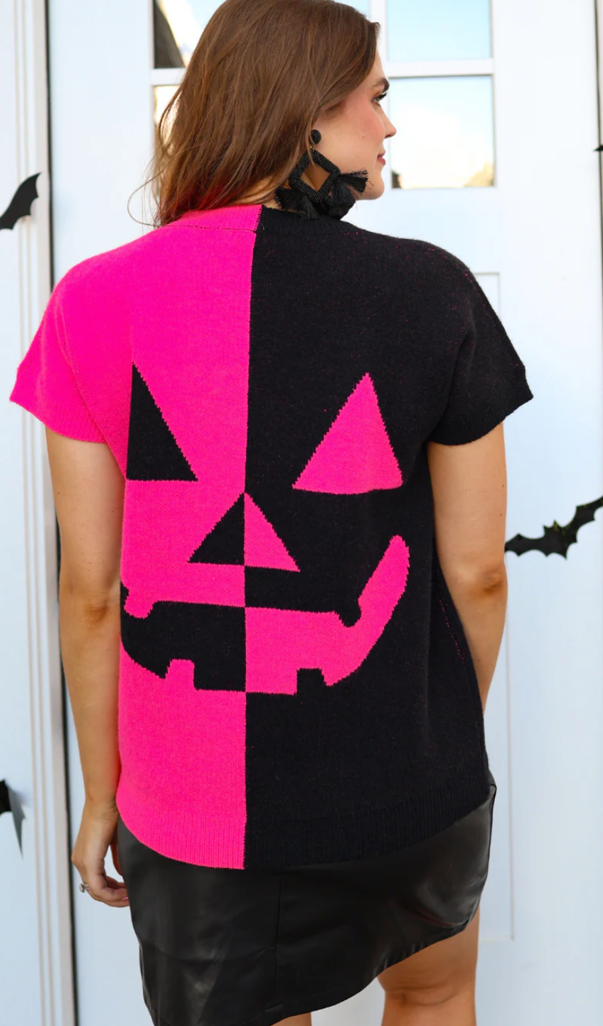 π Pink Pumpkin Sweater β Spooky Chic