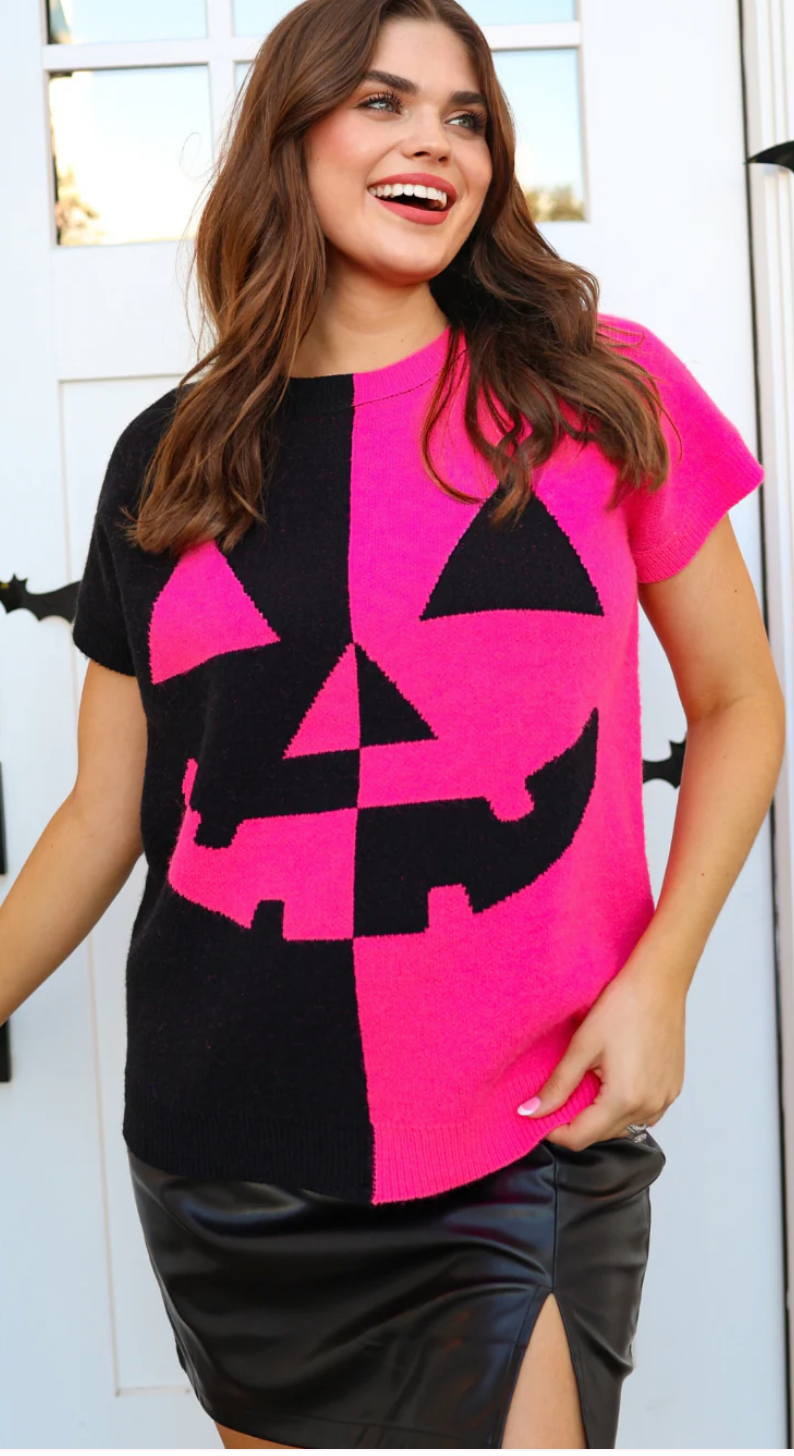 π Pink Pumpkin Sweater β Spooky Chic