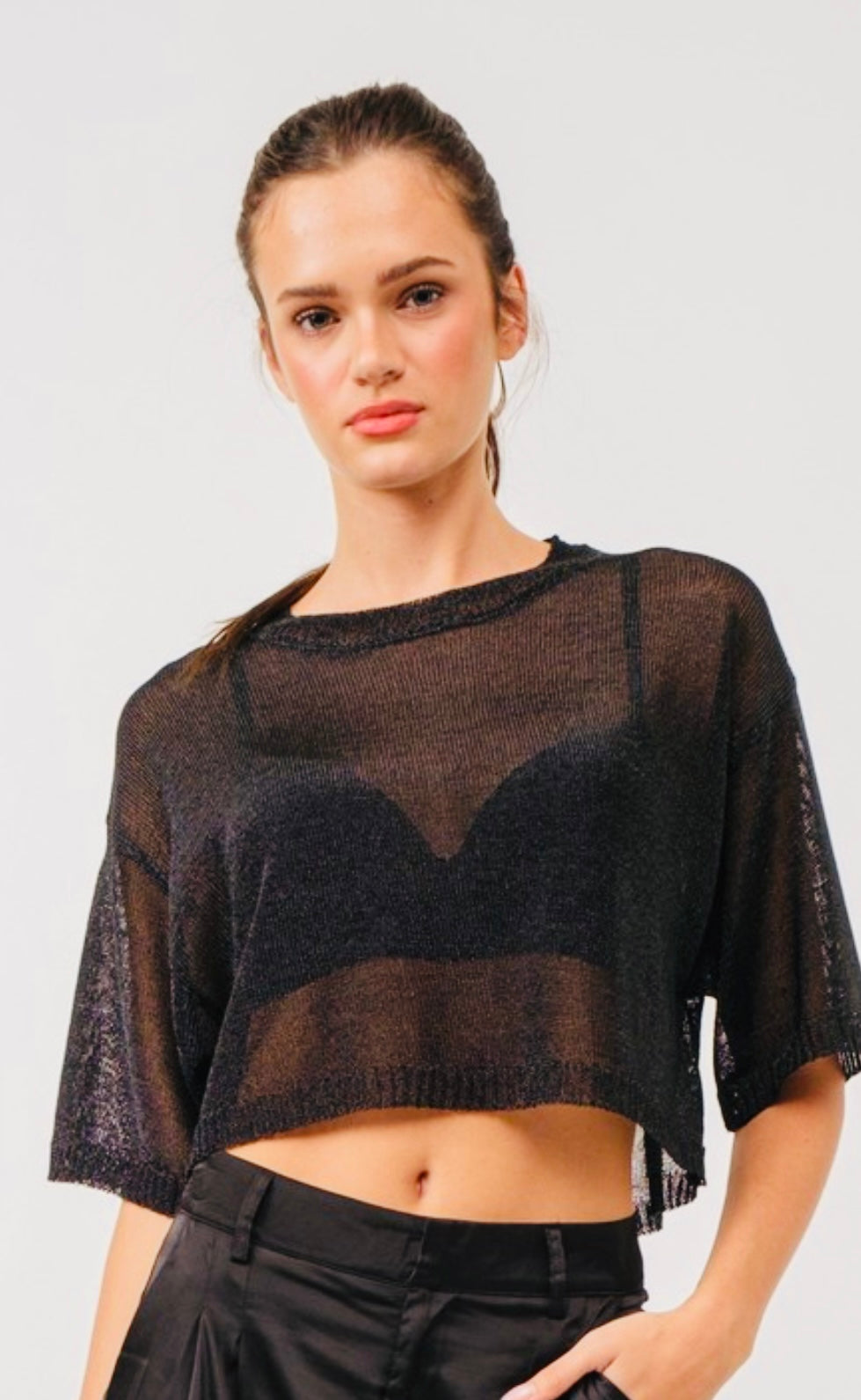 Molly Black Knit Top