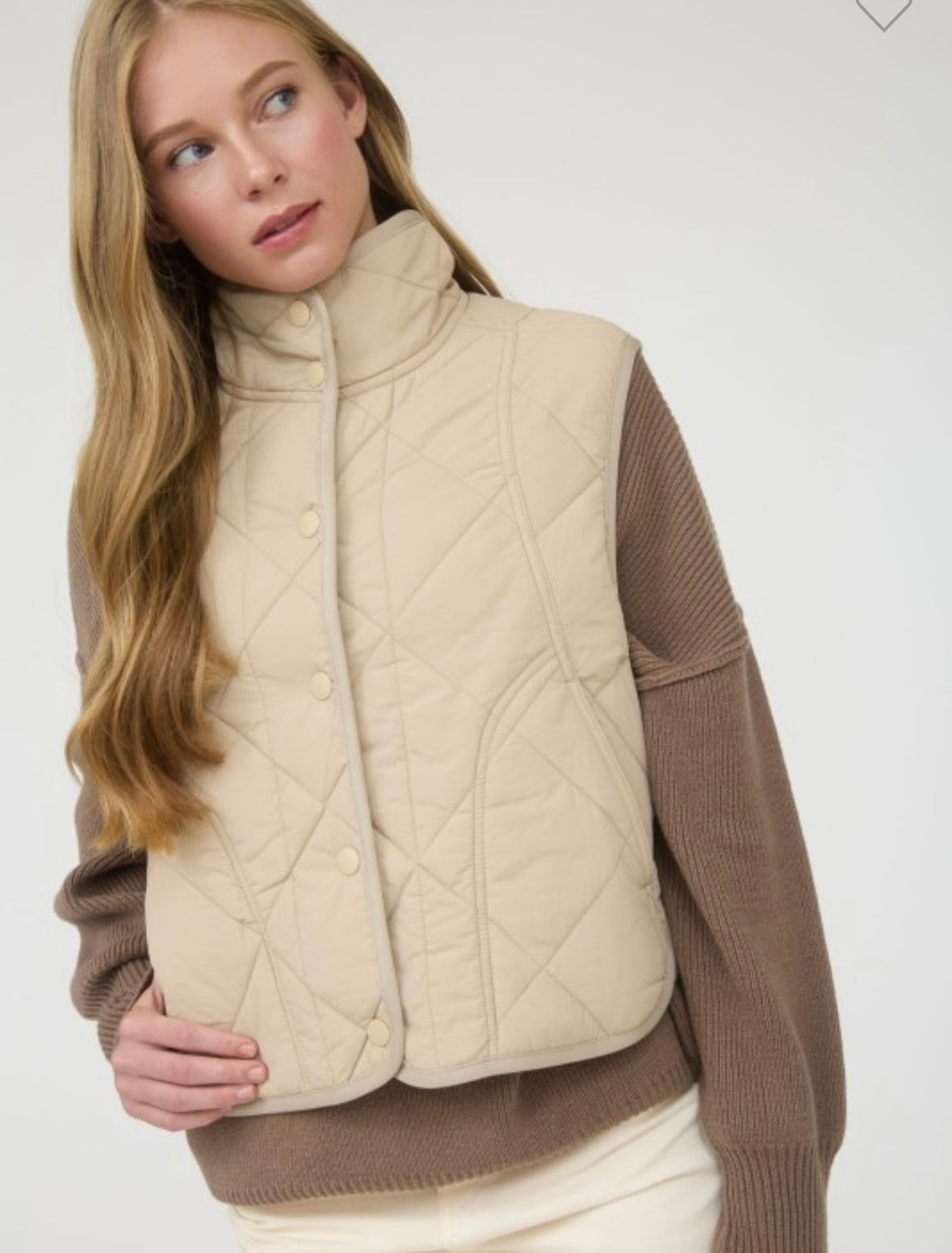 Cream Quilted Vest