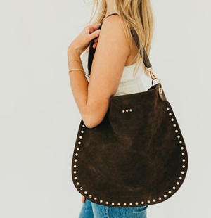 ✨Rosalie Rivet Suede Hobo Bag🐎🤎