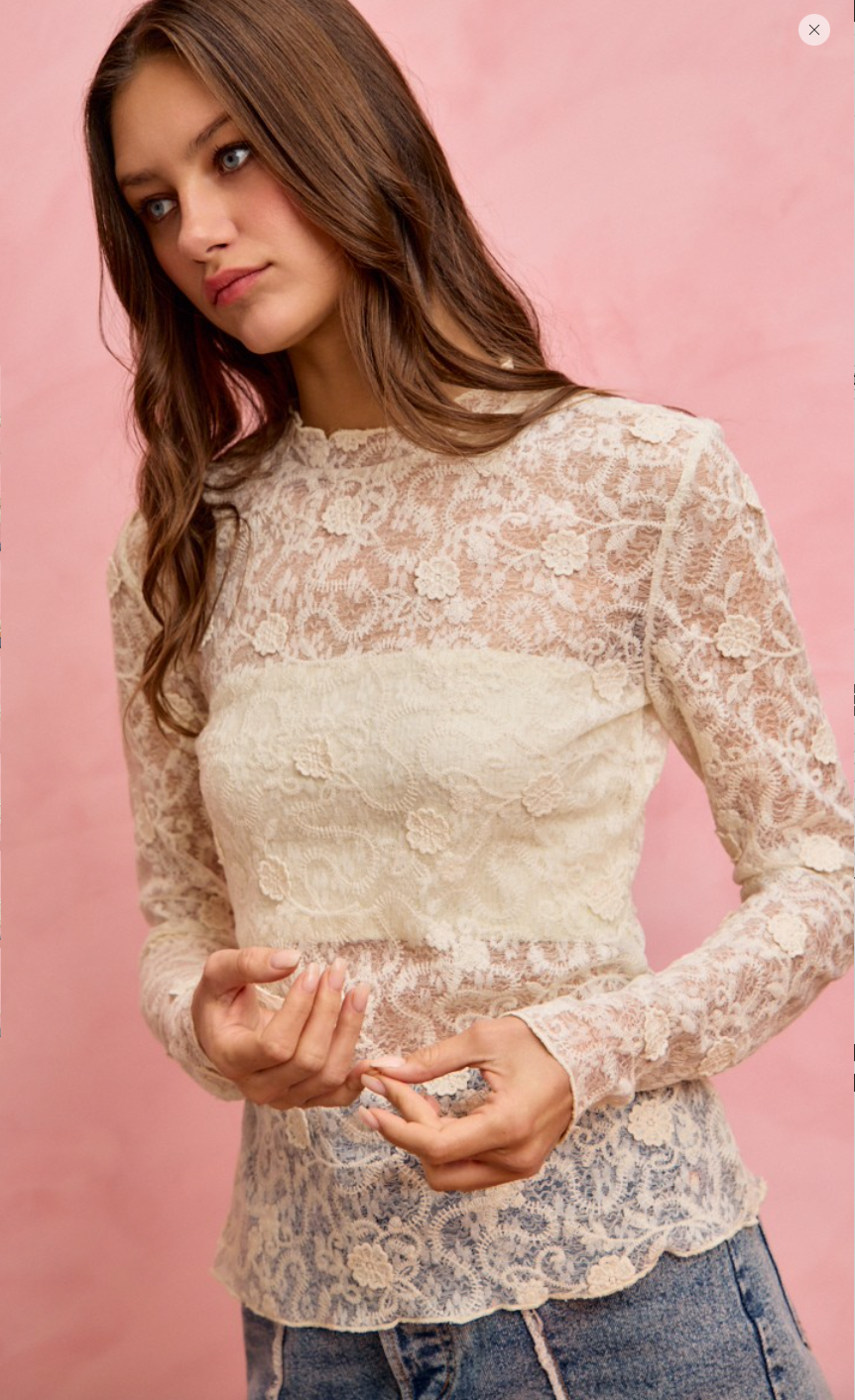 The Blushing Lace Long Sleeve Top